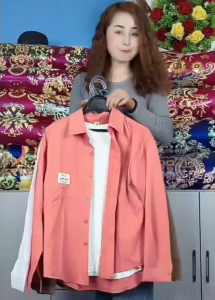 AB [ready stock] Elegant White Button-Down Long Sleeve Shirt Collar Blouse for Women