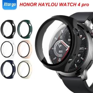 Glass + Case for Huawei Watch 4 Pro Accessoroy PC All-around Bumper Protective Cover + Screen Protector for Huawei Watch 4