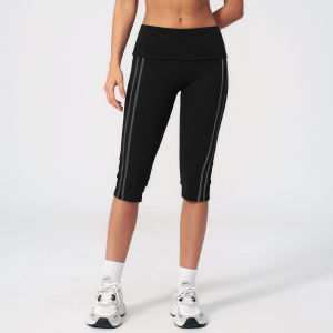 QYUED | High Waist Flip Yoga Leggings Slim Elastic Quick-Dry Peach Lift Contrast Colors