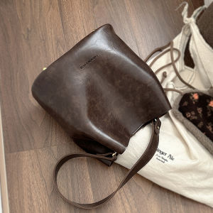 Korean Style Fancy Retro Bags Womens 2023 New Arrival Fall Winter Fashion Satchel Bucket Bag Minority All-Match Crossbody Bag