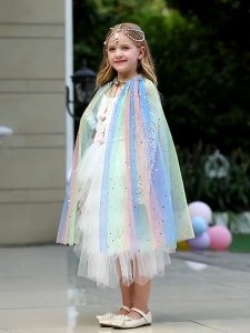 Áo choàng công chúa đính kim sa cho bé gái