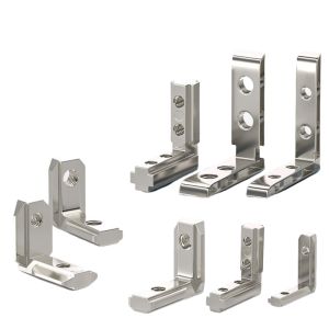EU 2020 3030 4040 4545 T Slot L-Shape Interior Inside Corner Connector Joint Bracket with Screws for Aluminum Extrusion Profile