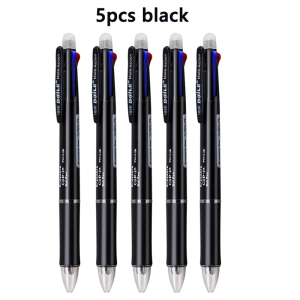 MROOFUL | 5Pcs Multicolor Ballpoint Pens 4 Colors Ball Pen 1 Automatic Pencil With Eraser For School Office Writing Supplies Stationery 