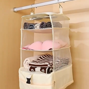 ALX MALAYSIA Suitcase Travel Bag Organizer 4 Layer Hanging Clothes Storage Bag Wardrobe Organizer Beg Clothes Storage Foldable Compact Beg Penyimpan Pakaian 行李箱收纳袋