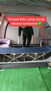 Tempat Tidur Lipat Tempat Tidur Perkemahan Portabel Ranjang Lipat Kursi Santai Dengan Kasur Tempat Tidur Berkemah Portabel Di Dalam Dan Luar Ruangan [ Garansi sepuluh tahun ]