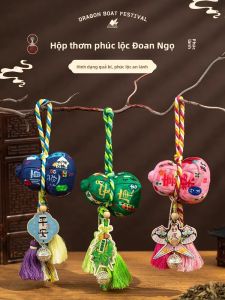 MONLEYTA | Quà tặng Qu Yuan ngày lễ thủ công Dây đeo túi đựng hương liệu lá hoa cỏ EVA DIY Túi rỗng treo xe Phụ kiện may mắn