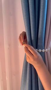 2pcs Tiebacks Gorden Magnetik Gorden Mutiara Curtain Tiebacks Pearl No-Punch Pearl Curtain Magnetik Curtain Tiebacks