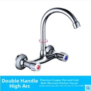 Dual-control Mixing In-wall Kitchen Sink Faucet