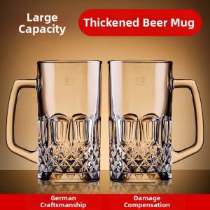 Large Capacity Engraved Beer Mug with Handle