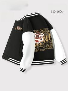 TangShi Boys Baseball Jacket Spring Autumn Cotton Polyester Kids Outwear Windproof Regular Fit Sport Style Children Clothes