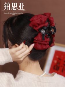 Platinum Butterfly Knot Hair Clip Womens New Years Updo Shark Clamp Volumizing Hair Accessory Retro Court Style Fresh out