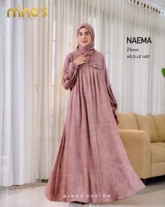 GAMIS NINOS TERBARU BAHAN LINEN  EMBROIDERY MIX CRINKEL LD 110 PB 140