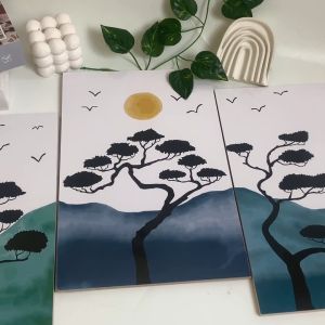 Hiasan Dinding Pohon Boho Floral Minimalis Walldecor Nuansa Abstrak Minimalis 20x30