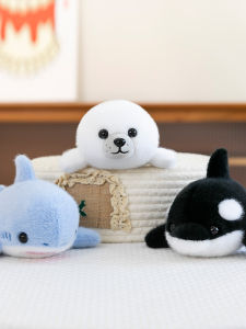 QIAOSHANG | Cute Shark and Killer Whale Cartoon Plush Toy for Comfort and Companionship