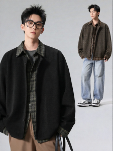 Wood soon | Vintage Style Plaid Collared Mens Jacket