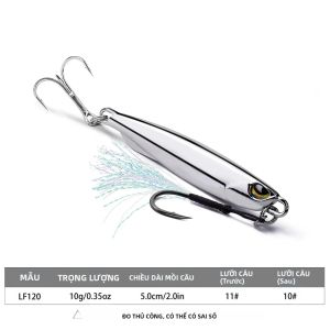 Mồi Câu Cá Bằng Kim Loại Mạ Điện PROBEROS 10g-80g Có Móc Câu Dùng Được Cho Nước Mặn Nước Ngọt Cá Chép Cá Vược Cá Rô.