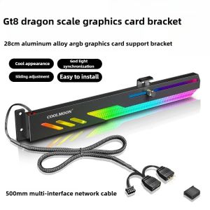 ARGB LED GT8 Graphics Card Holder for Desktop Computer Horizontal Mount Strong Support Bracket Stylish Design Strong Support