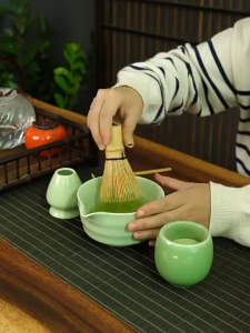 6PCS ญี่ปุ่น Matcha ชุดชาปลอดภัยไม้ไผ่ Whisk ช้อนชาชุดชา Matcha ชาม Matcha Whisk สําหรับคนรักชาชา-ช...