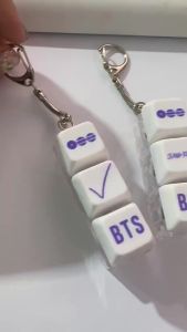Bandai | Cartoon Fidget Toy Decompression Press Keychain Kpop Merch Keyboard Shape Pendant For Kpop Collection Fans Jungkook Jimin Gifts