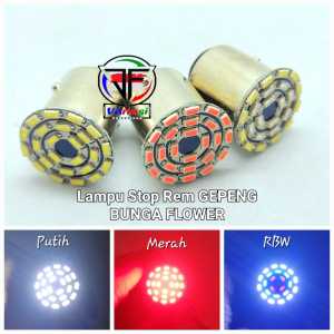 Lampu Stop Rem Belakang PENDEK Motif Bunga Flower DC 12 Volt 2 Mode Running Flash Universal