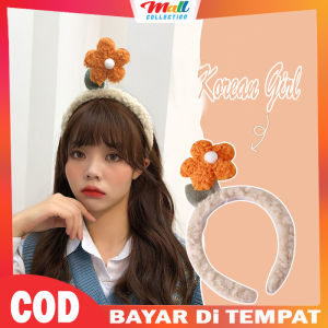 MALL Bondu Wanita Lucu Dgn Hiasan Bunga Bando Bulu Perempuan Korea Cantik Ukt Anak & Dewasa BND24