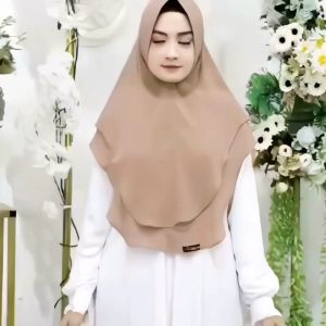 MUTIARA CAHAYA KERUDUNG - Jilbab Khimar Syari Ceruty 2 Layer Sabrina Jumbo /Jilbab Khimar 2 Layer Oval Standar / Kerudung Ceruty 2 Layer