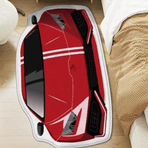 AOBIXIONG | Kid Car Racing Pattern Rug Irregular Shape Dirt-Resistant Non-Slip