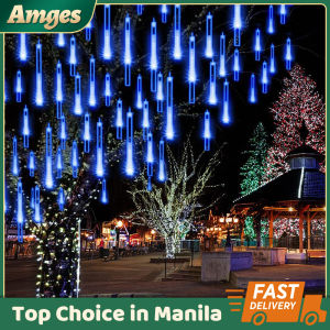 LED Meteor Shower Curtain Rain Christmas Lights Waterproof Tubes Light Decorations For Home LED Light Outdoor Garden Holiday Wedding Party Christmas Tree Decor Curtain Light