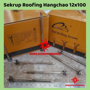(50 pcs) Sekrup Roofing Kuning 12x100 Baut Baja Ringan 10CM