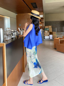 Váy Midi Xếp Ly Co Giãn Cho Nữ Mùa Hè 2025 Váy Midi Thẳng Váy Hai Mảnh Thời Trang Hợp Thời Trang Cho Nữ