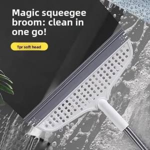 1 Chổi Thần Kỳ Có Thể Tháo Rời Với Dụng Cụ Cạo Silicon Hai Mặt Để Làm Sạch Đa Bề Mặt Trong Phòng Tắm Và Nhà Bếp