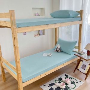 แผ่นผ้าปูเตียงเย็บมุมหอพักแผ่นเดียว/ราชินี/ฟูกที่นอนคิงไซส์หน้าหอพักและสีทึบ