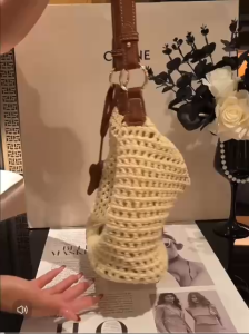 túi kẹp nách + đeo chéo nữ chio dạng lưới size 17cm*11cm*17cm màu nâu cá mẫu