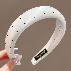 NING ZHOU | Silk Dot Sponge High Top Press Headband Black