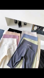 【Fongaly】Upsize Hitam Celana kebugaran lima titik pinggang ultra tinggi Ukuran besar Celana Pendek Yoga Legging Celana Olahraga Wanita High Waist Yoga Running Sport Wanita Cepat Kering Nyaman Cepat Kering Wanita plus size black yoga pants (Warna aprikot )