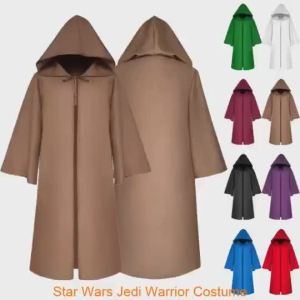 Carlanisa Adult Kids Star Wars Jedi Knight Cloak Cosplay Costumes Medieval Warrior Hooded Cloak Cape Robe Costume Cosplay Halloween Party