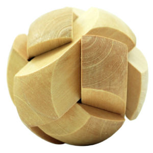 Math Teacher Teaching Aids School Science and Technology Museum Science Gift Assemble Wood Burr Puzzle Burr Puzzle Three Yuan Small Pyramid