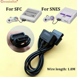 ChengHaoRan 1PC 1.8M Cable For SNES Super Controller Extension Cable SFC Black High Quality Game Console Accessories