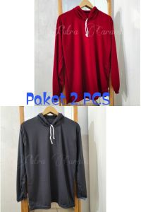 PAKET HEMAT 3 PCS Kaos Tani Lengan Panjang baju kerja Basahan Kupluk Polos Kaos Proyek Jumbo XXL