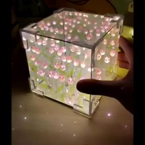 flower lamp light tulip lamp tulips lampshade flower cute lamp night light night light gift lamp valentines night dome LED bedside tulip Lamp valentines day tulips glow in the dark room decor birthday gift for girlfriend