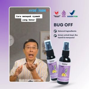 Tone Bug OFF Body Spray with Essential Oil Anti Nyamuk Serangga Aroma untuk Bayi Anak Dewasa Tanpa Mosquito Repellent Fragrance For Babies Children And Adults