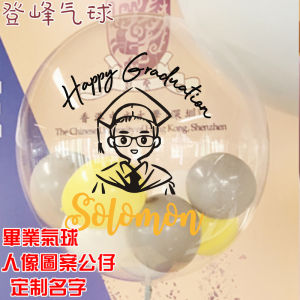 Customizable Bobo Balloons Cartoon Figure with Personal Portrait And Name Stickers Transparent Decorative Festival Gifts