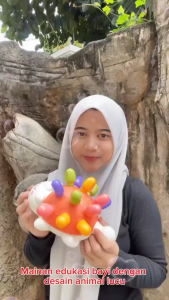 [KST] Mainan Edukasi Landak Pemasang Duri Angka Motorik Halus Anak Laki Laki Perempuan Kado