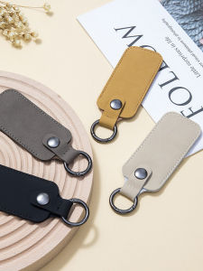 พวงกุญแจหนังแท้มินิปลอกป้องกันการจัดเก็บข้อมูลสาย USB ปลอกตาข่ายเงิน U โล่เพิ่มความหนาป้องกันการสูญหายพวงกุญแจรถยนต์