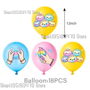 Beast Kingdom | Squishy Dumpling Cartoon Birthday Party Tableware Set Paper Tray Cup Tablecloth Banner Balloon Dreamy Wedding Party Supplies