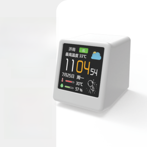 Modern Minimalist Desktop Clock SD2 Tech Weather Station Color Screen Trendy Gift Humidity Temperature Forecast Home Decor