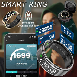 R11 Smart Ring with Display Screen and Touch Zikr Tasbih Counter With Charging Box Health Manager5ATM Waterproof For Android