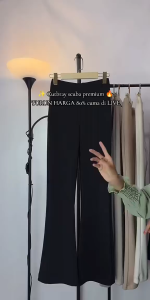 Celana Fit & Flare Scuba Pinggang Highwaist: Bahan Scuba Berkualitas