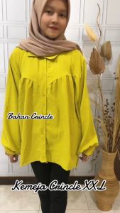 Ami Collection - Kemeja Diana Overisze / Kemeja Wanita XXL / Kemeja Crincle / Atasan Wanita / Kemeja Bigsize XXL / Kemeja XXL / Kemeja Wanita XXL LD 120 PJG 72