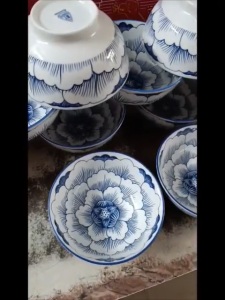 TÔ GỐM SỨ CAO CẤP HỌA TIẾT GIẢ CỔ HOA MẪU ĐƠN - SIZE 6/7/8